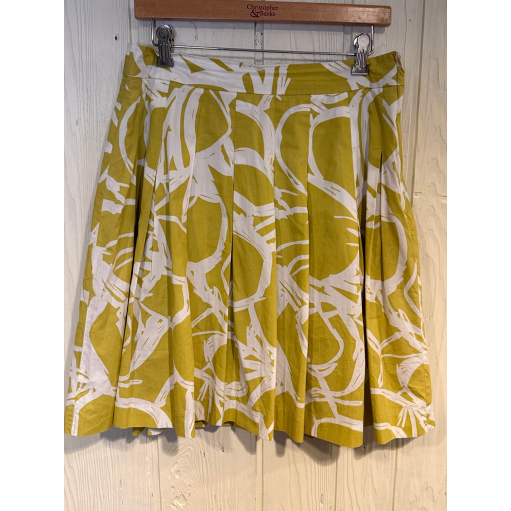 H&M Women's A-Line Skirt Yellow White Size 10